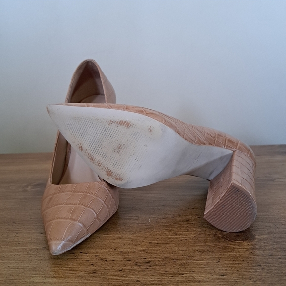 Steve Madden Heels Womens Size 9M Tan Brown Prance Pumps Crocodile Pointed Toe - Picture 10 of 15